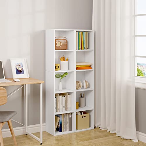 Woltu Boekenkast SK003ws5 5 Vakken - Wit - 30 x 132 x 24 cm