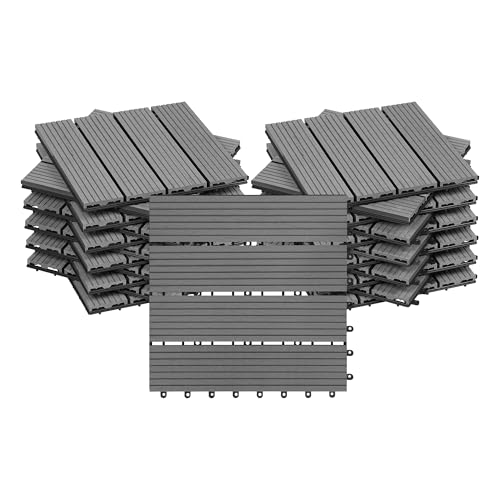 Woltu Terrastegels voor Buiten 22 Stuks Lichtgrijs 30 x 30 cm