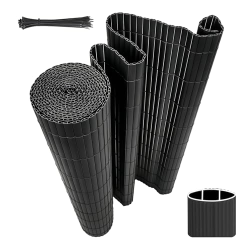 Woltu PVC Privacy Scherm 100 x 300 cm Grijs - Weerbestendig en UV-bestendig Tuinscherm