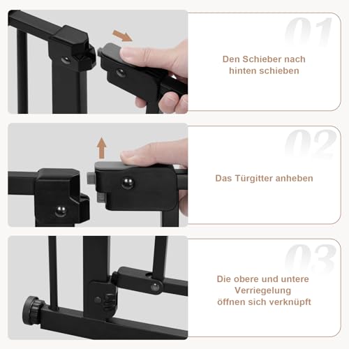 Woltu Veiligheidshekje voor Trappen en Deuren - Zwart - 75-97 cm