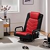 Yaheetech Draaibare Floor Gaming Chair – Verstelbare Game Stoel met Armleuningen en Zijvak