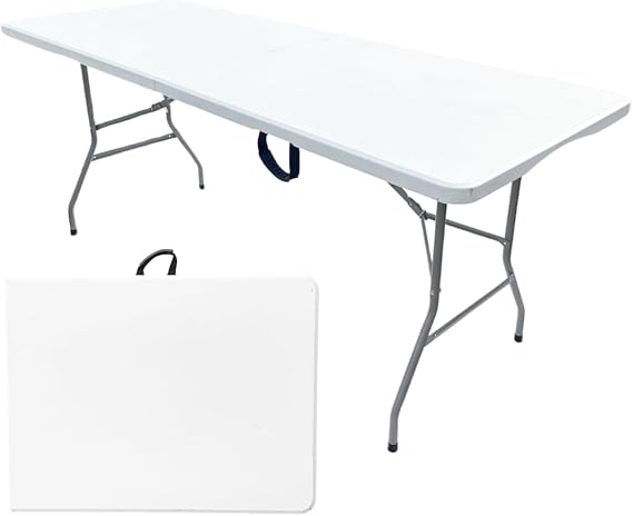 Durabull Plastic Vouwende Schraag Tafel - 1.8M Vouw in Half
