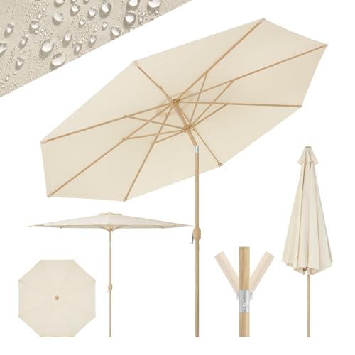 Woltu Parasol 300 cm Beige - UPF 50+ Zonbescherming met Kantelfunctie en Sluiting met Slang
