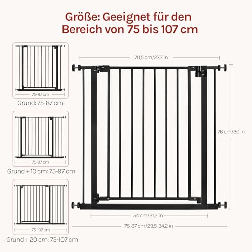 Woltu Veiligheidshekje voor Trappen en Deuren - Zwart - 75-97 cm