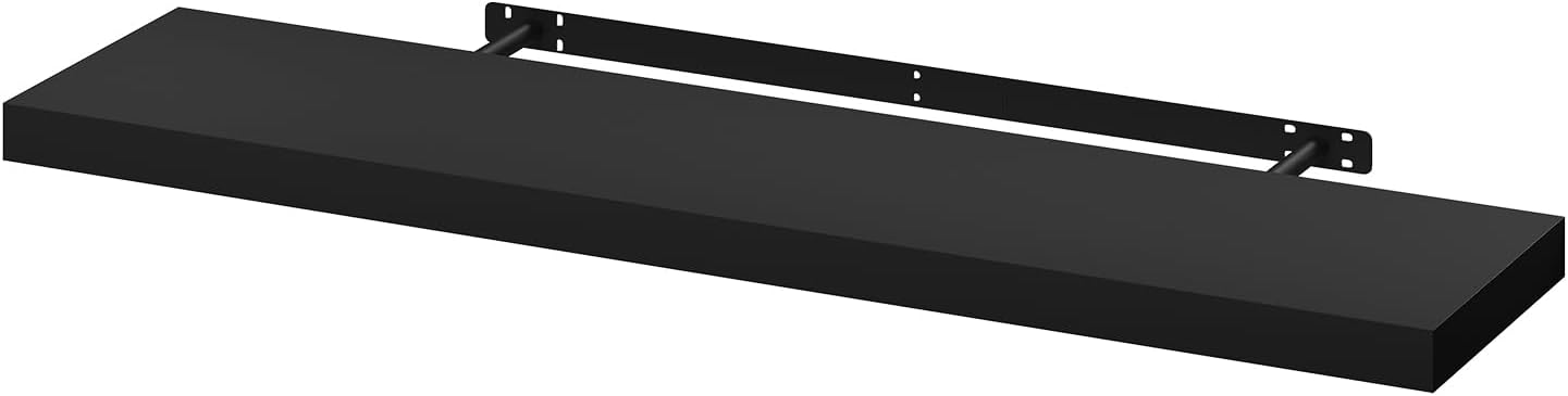 Woltu Zwevende Wandplank 100x22,9x3,8 cm - Modern MDF Wandrek - Zwart