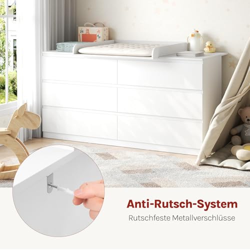 Woltu Verschoningsmat voor Commode Wit 80 x 80 cm met Beschermrand