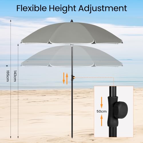 Woltu Parasol Balkonparasol - UV-bestendig en waterdicht - Verstelbaar in hoogte en hoek - Rond