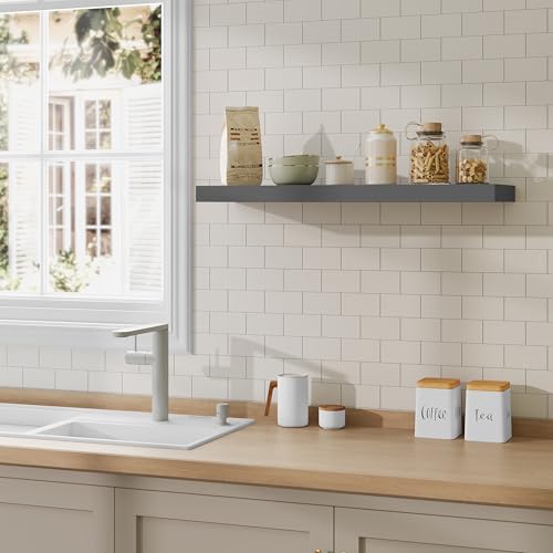 WOLTU RG9370dgr – Zwevende Wandplank – MDF Donkergrijs – 90 x 22,9 x 3,8 cm