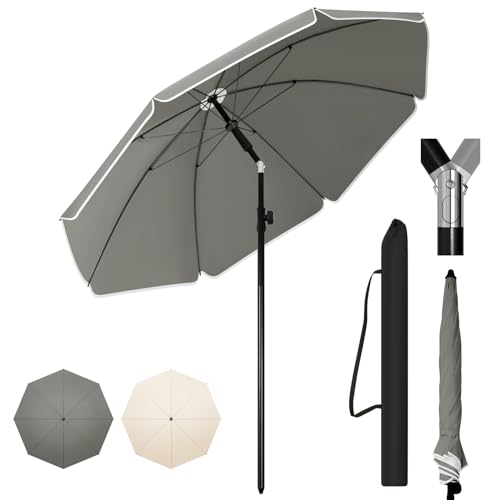 Woltu Parasol Balkonparasol - UV-bestendig en waterdicht - Verstelbaar in hoogte en hoek - Rond