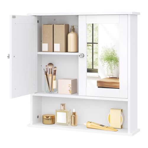 Eugad Badkamerkast met Spiegeldeuren Wit 56 x 58 x 13 cm