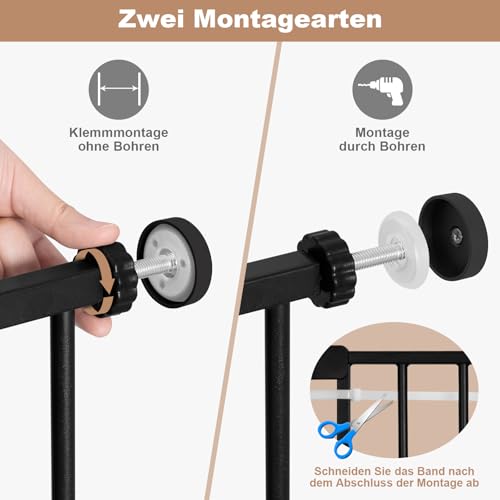 Woltu Veiligheidshekje voor Trappen en Deuren - Zwart - 75-97 cm