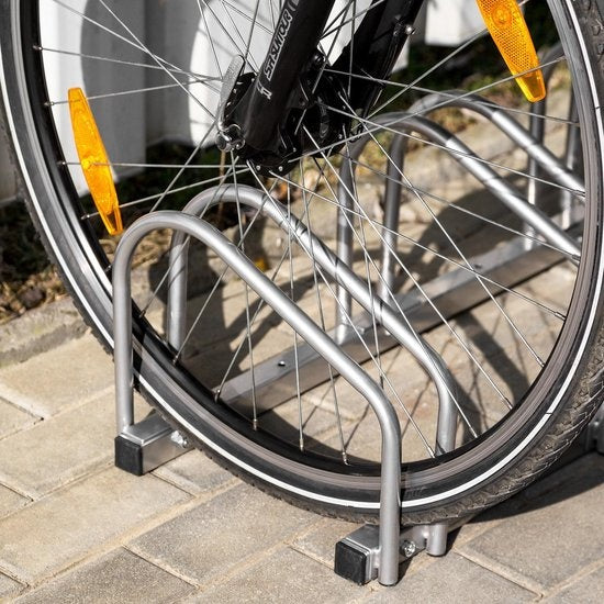 tectake - fietsenrek  4 fietsen - Fietsenstandaard - Fiets standaard - staal - stabiel - 402378