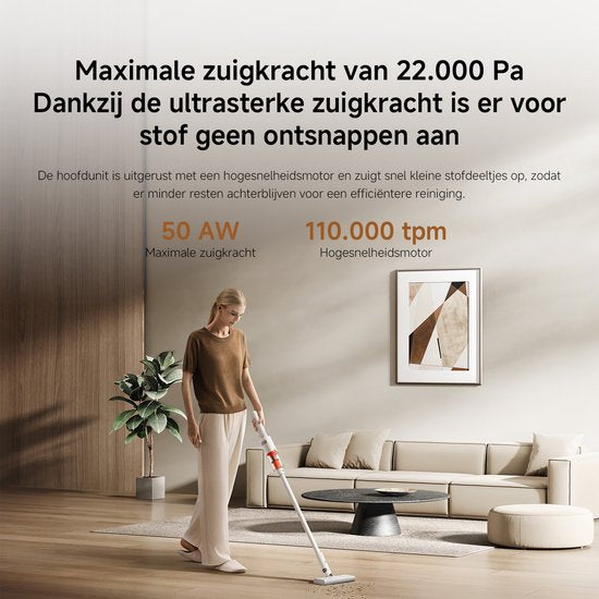 Xiaomi Vacuum Cleaner P30 - Draadloze Steelstofzuiger - 22.000 Pa Zuigkracht - Licht van Gewicht - Stofzuiger zonder Zak