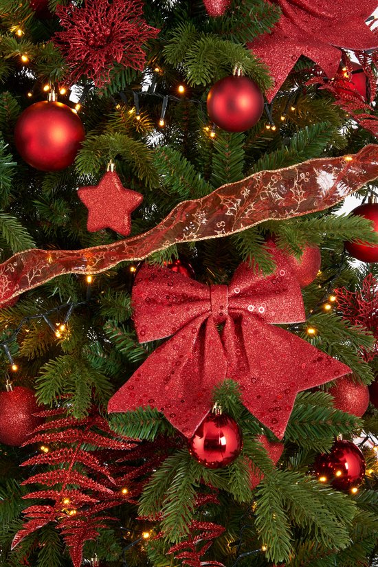 House of Seasons Kerstboom Decoratie Set - 100 Stuks - Rood