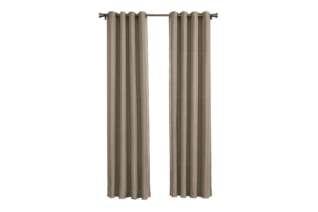 Larson Gordijn - Luxe Geweven - Ringen - Beige - 300 x 250 cm – Verduisterend & kant en klaar