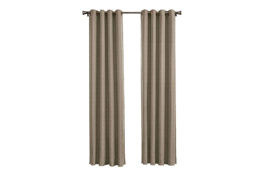 Larson Gordijn - Luxe Geweven - Ringen - Beige - 300 x 250 cm – Verduisterend & kant en klaar