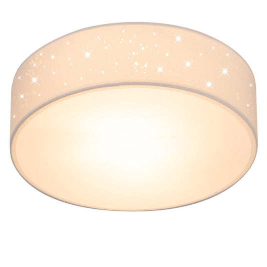 Plafondlamp – Sterrenhemel – Rond - Ø 30cm – 40 Watt - Stof -Wit