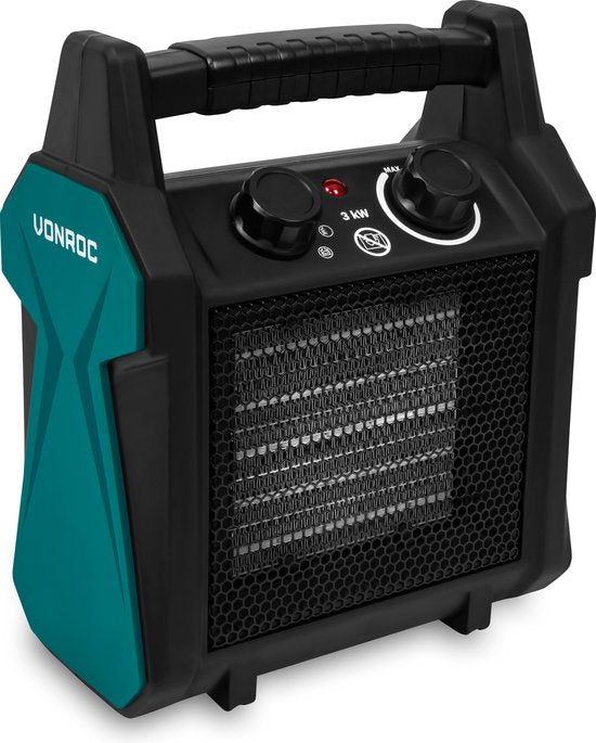 VONROC Elektrische kachel - ventilatorkachel - 2000W/3000W - keramisch - 3 standen - thermostaat - 30m2