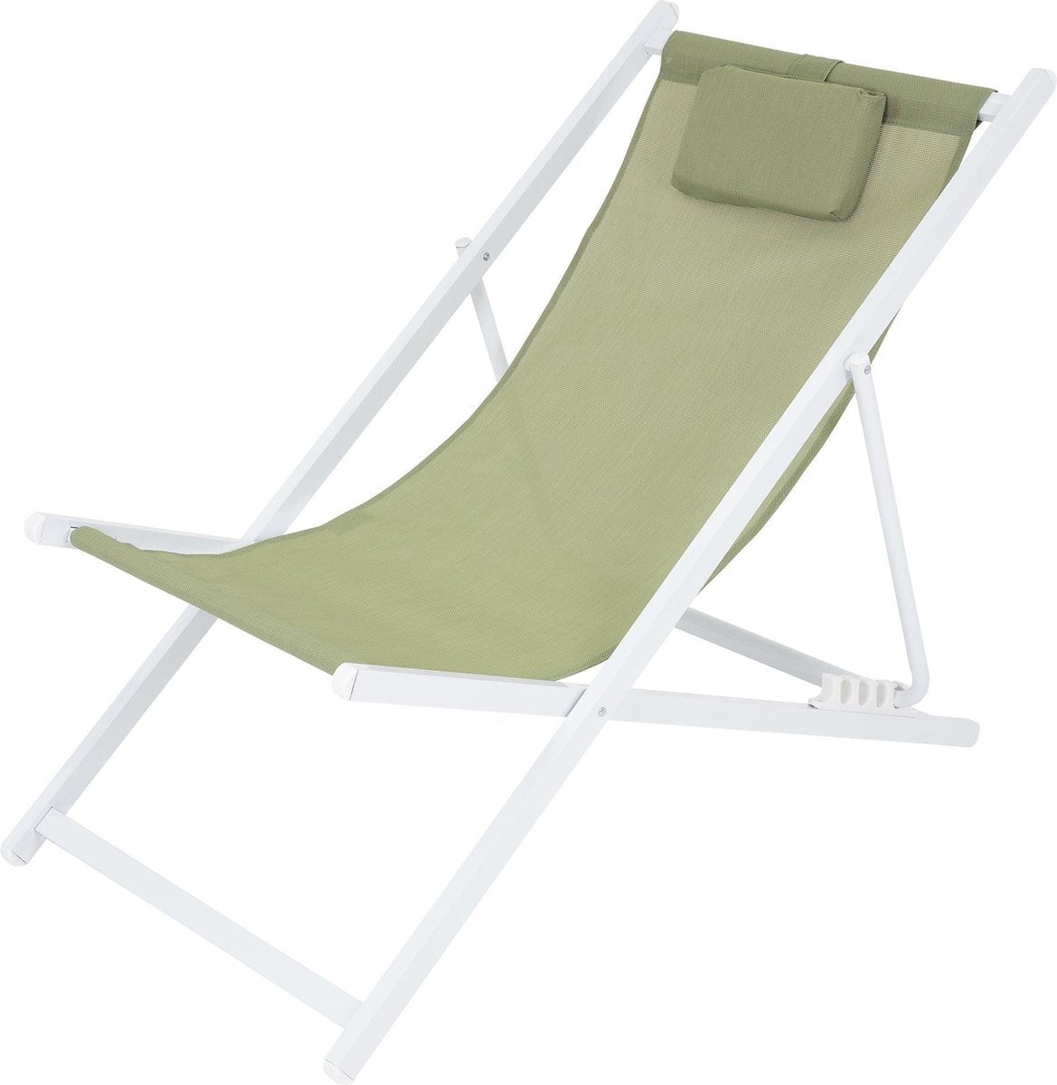 Ligstoel groen, 61x91x101 cm, gemaakt van aluminium en polyester