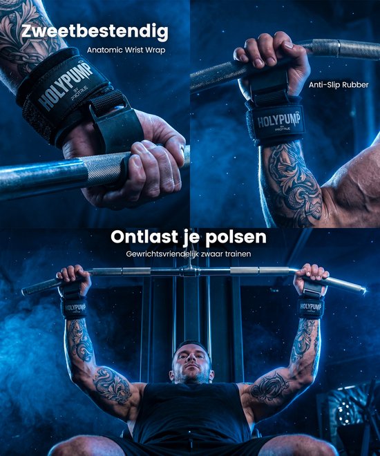 ProTrue® Lifting Hooks Lifting Straps - Deadlift Straps - Power Grips - Wrist Wraps voor Fitness, Bodybuilding, Crossfit, Calisthenics, Turnen & Krachttraining