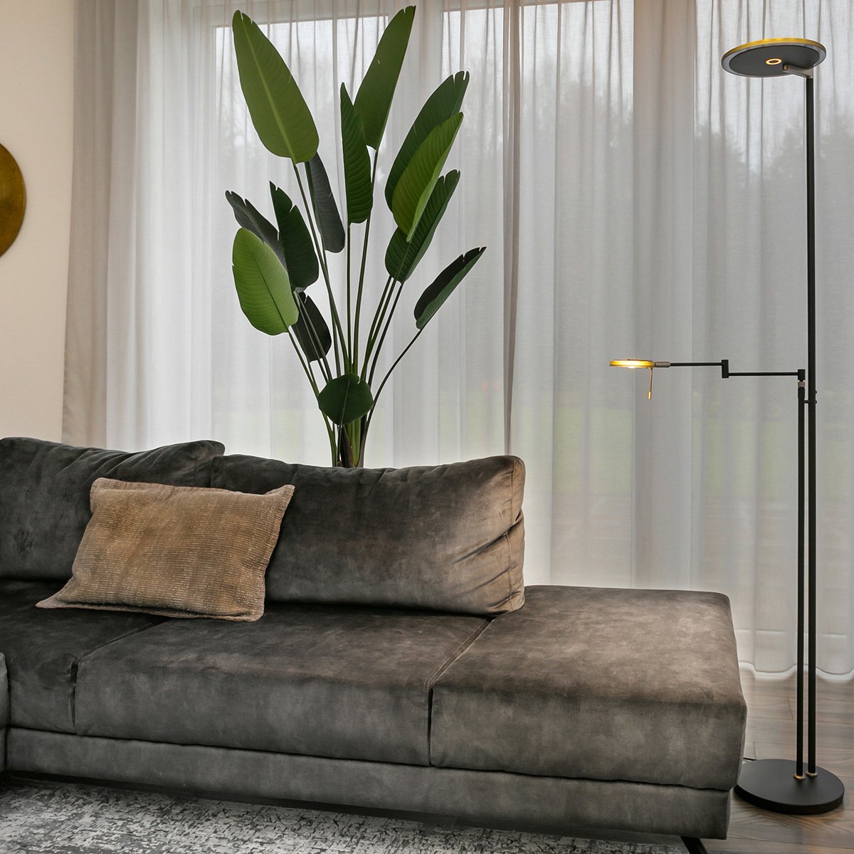 Vloerlamp woonkamer industrieel Turound LED 2663ZW Zwart