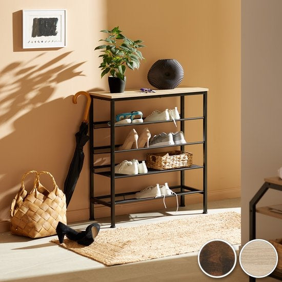 tectake - Schoenenrek Bournemouth industrial dark - 404279