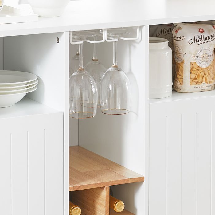 Sobuy Keukeneiland met geïntegreerde tafel - Wit - 102x60x105 cm