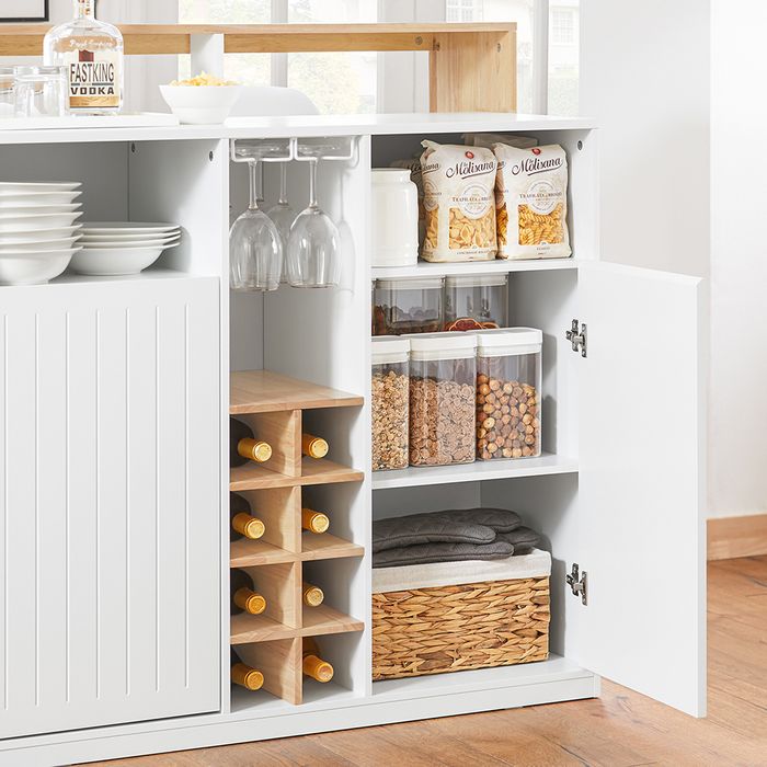 Sobuy Keukeneiland met geïntegreerde tafel - Wit - 102x60x105 cm