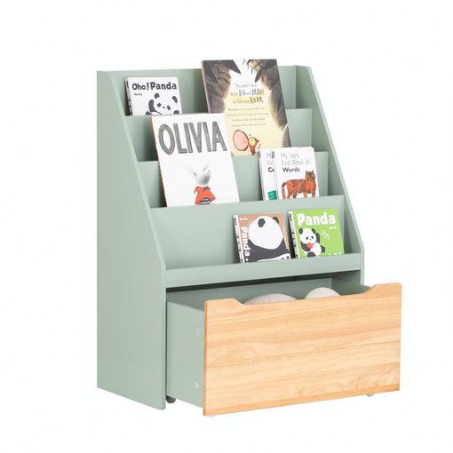 Sobuy Kinderboekenkast - Groen - 62x30x80 cm
