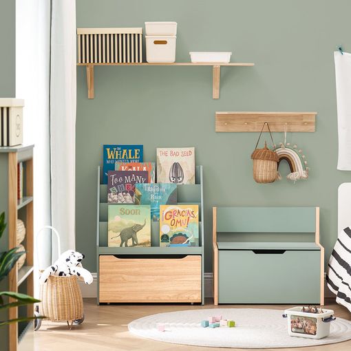 Sobuy Kinderboekenkast - Groen - 62x30x80 cm