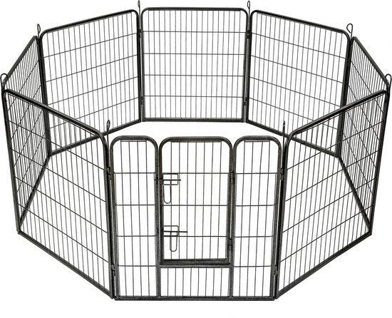 8-hoekige puppyren hondenren puppykennel 80 cm hoog Ø 210 cm 401717