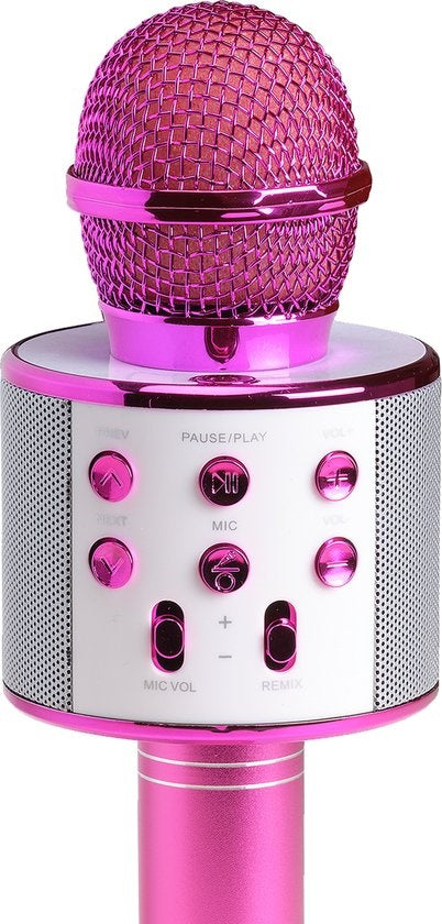 Denver Karaoke Microfoon Bluetooth - Draadloos - Karaoke Set - Ingebouwde Speaker - AUX - MicroSD - KMS20 - Roze