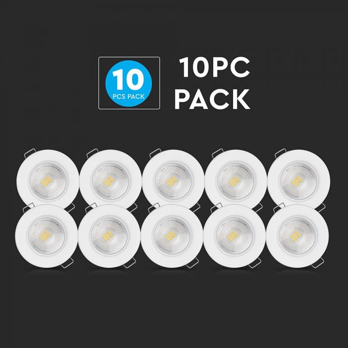 5W inbouwspot, brandveilig / SAMSUNG-chip / Kleur: 4000K / Wit / Verpakking: 10 stuks.