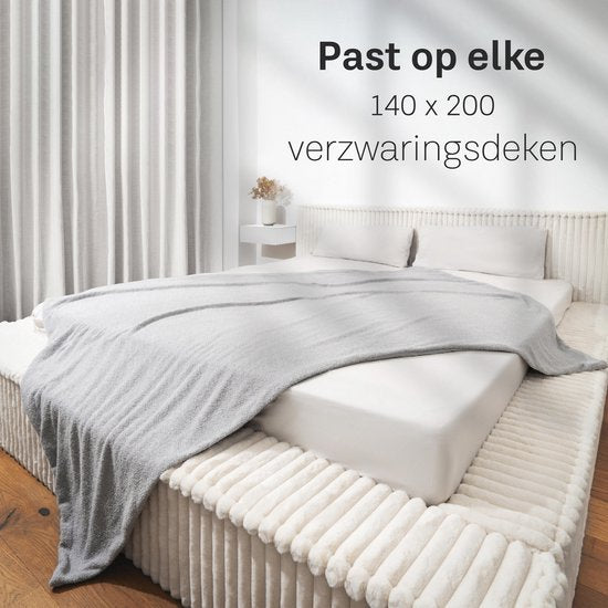 CozySense® Verzwaringsdeken Hoes 140x200 - Dubbelzijdig Materiaal - Voor Elk Seizoen - 360° Rits Technologie - Hypoallergeen & OEKO-TEX® - Grijs