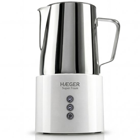 Haeger Super Foam Elektrische Melkopschuimer - BPA- & PFAS-Vrij - Warmhoudfunctie & Antikleeflaag - 250 ml - 600W - Handige Melkschuimer - Melkklopper - Wit