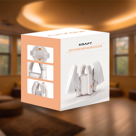 KRAFT Schoenendroger Pro XL - 2 Paar Schoenen Drogen - UV Sterilisatie - Rozenzout Geurverwijderaar - Schoenverfrisser - 2 Slangen voor Lange Schoenen - Schoendroger Laarzen