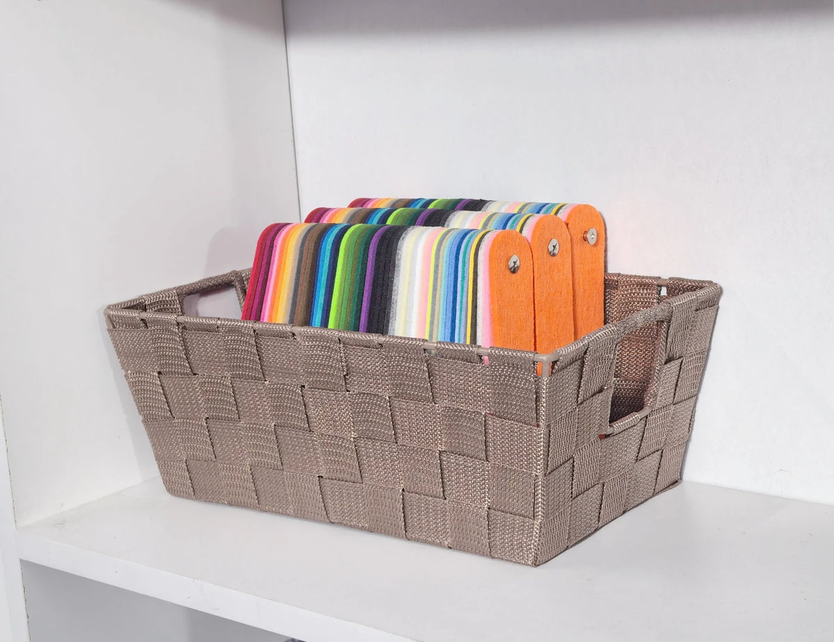 Kevahome Set van 3 Opbergmanden met Draagriem - Handgeweven Polypropyleen - Taupe - 12 x 6,5 x 4,5 inch