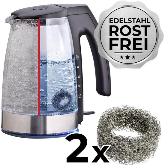 Kalkvanger Mod. Hexi RVS kalkbescherming waterkoker accessoires ontkalker kalkfilter energiebesparend zonder chemicaliën set van 2 4 x 2 cm zilver