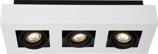 Lucide XIRAX - Plafondspot (Plafondlamp) - LED Dim to warm - GU10 - 3x5W 2200K/3000K - Wit