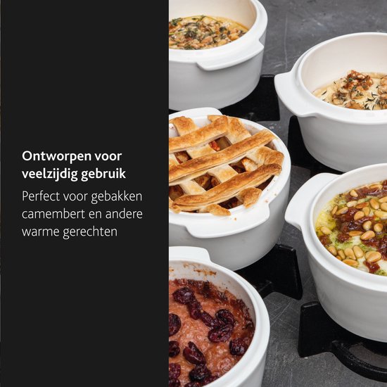 Boska Cheese Baker - Ovenschaal met onderstel - voor Camembert - Kaas fondue - Wit