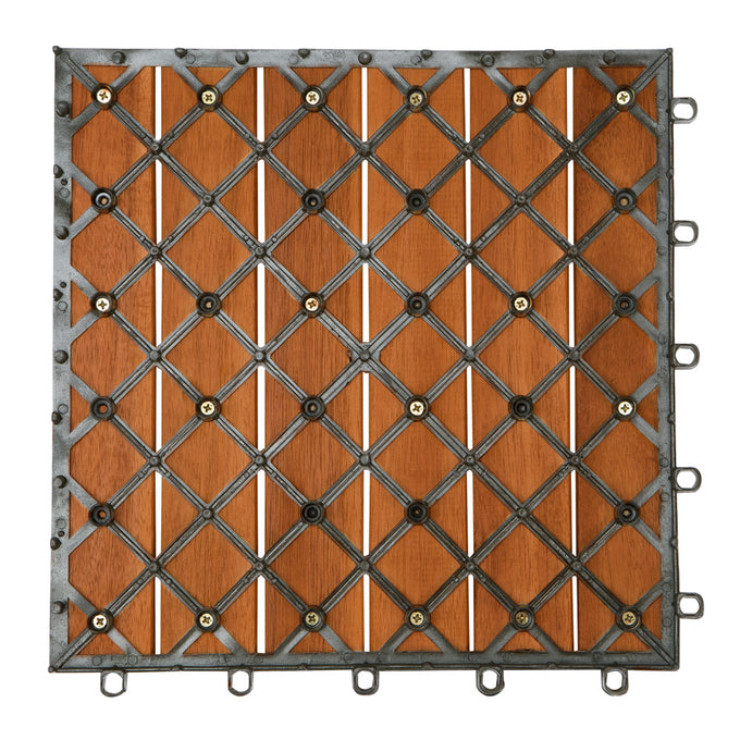 Casaria Acacia houten tegelset van 11 stuks, 30x30cm