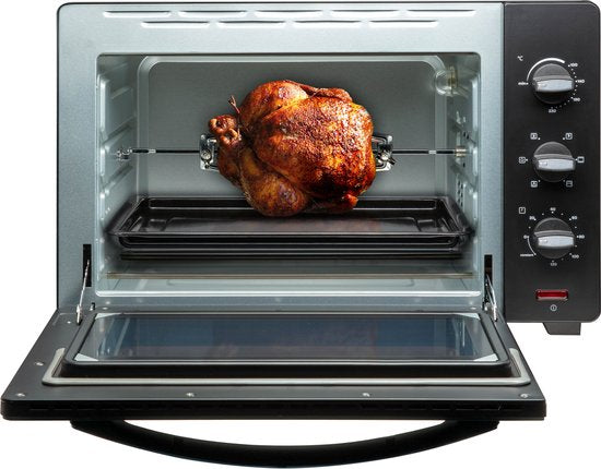 Inventum OV457B - Vrijstaande heteluchtoven - Draaispit - 45 liter - 2000 watt - 6 programma's - Zwart