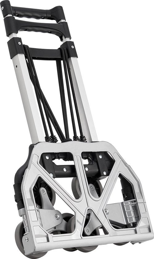 Juskys – Trappensteekwagen Inklapbaar – 80 kg & Telescoopgreep – Voorzien Van 3+3 Wielsysteem En Expanderkabels – Voor Verhuizing En Transport – Zilver Aluminium