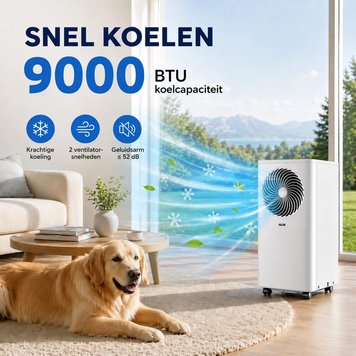AUX mobiele airco 3-in-1 - 9000 BTU - wifi - energieklasse A