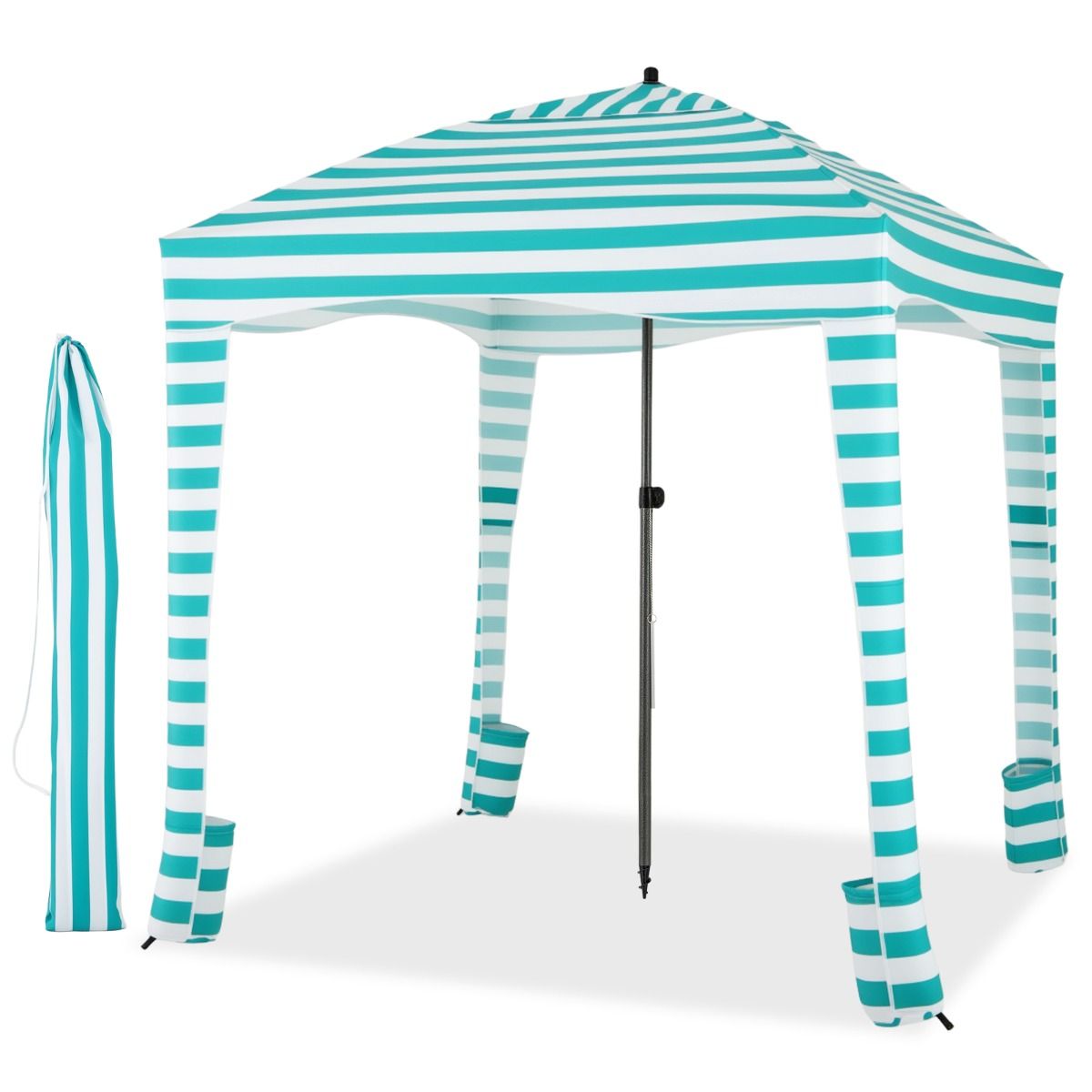 coast Strandtent — Opvouwbaar 183 x 183 x 215–240 cm Groen/Wit