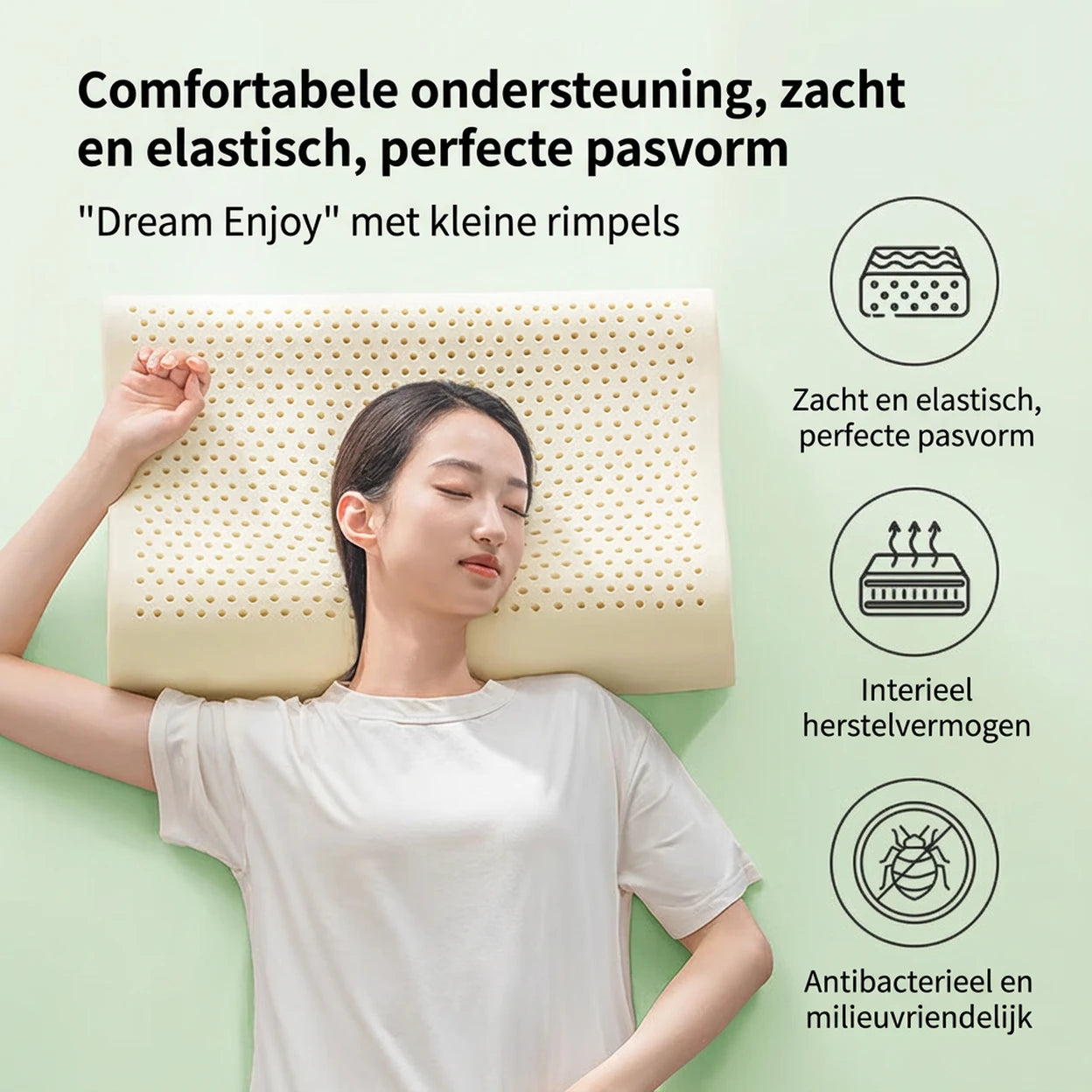 Ochama Latex Kussen - 93% Natuurlijk Latex - Ergonomisch Neksteunkussen - 60x40cm