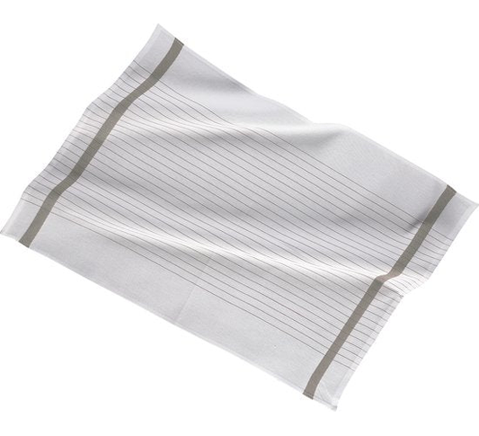 Keukenhanddoek 50x70cm, set3, streep witte midden, taupe