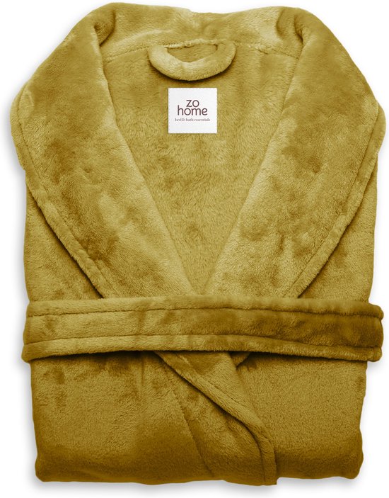 Zohome Badjas Cara - Kamerjas voor Dames en Heren - L - Ochtendjas - Geschikt voor de Sauna - Goud