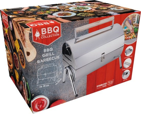 BBQ Collection draagbare houtskoolbarbecue - uitklapbaar - 42x29,5x37cm