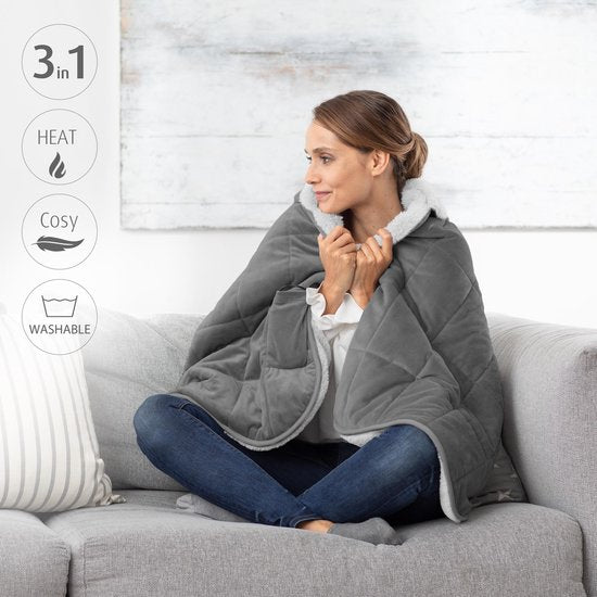 Decoways - Medisana Elektrische deken 3-in-1 HB 674 162x62 cm grijs